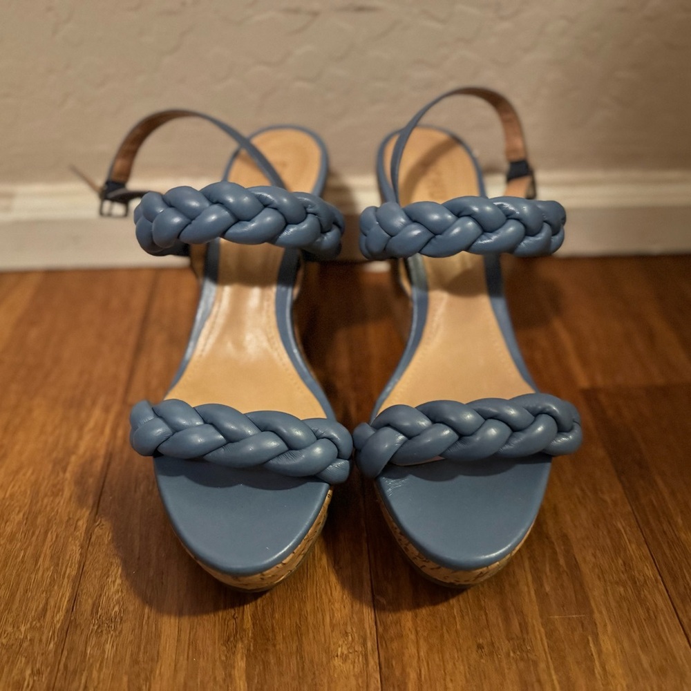 Schutz Wedge Sandal (Blue)
